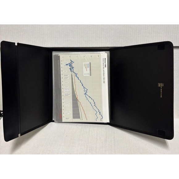 Black Vinyl Lion Display Book n Easel Portfolio Tri Fold Business Presentation - Picture 2 of 7